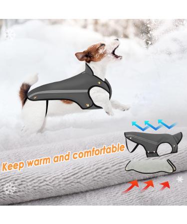Slowton Dogs Winter Jacket | Adjustable Waterproof Dog Coat with Reflective Stripes | Warm Snowsuit for Pets (L Gray) - Buy Online on GoSupps.com