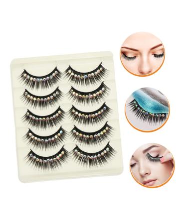 FOMIYES 10 Pairs Diamond False Eyelashes - Colored Rhinestones and Gems Exaggerated Fake Lashes - Buy Online on GoSupps.com
