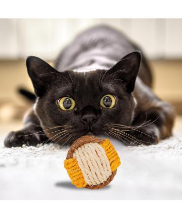 6 Pack Cat Toy Ball Cat Sisal Balls Toys for Indoor Cats Interactive Durable Pet Cat Ball with Bells Animal Pet Games Supplies (Random Color) - Buy Online on GoSupps.com