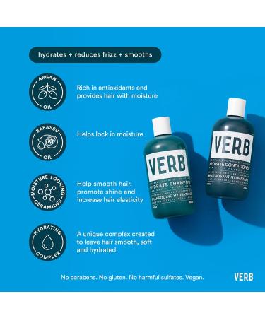 VERB Hydrate Conditioner - Detangles Dry Frizzy Hair | Adds Moisture & Reduces Frizz | Amber + Warm Jasmine 12 Fl Oz - International Shipping Available - Buy Online on GoSupps.com