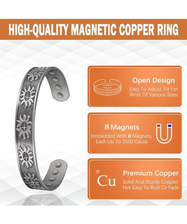 ENERCOPPEX Magnetic Copper Bracelet for Arthritis - 8 Strong Magnets (3500 Gauss) Adjustable Size High-Quality Pain Relief Jewelry - Buy Online on GoSupps.com