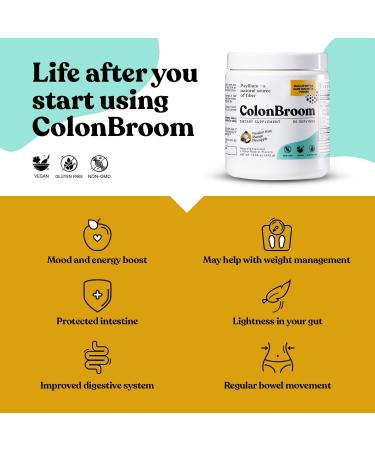 ColonBroom Tropical Fruits Psyllium Husk Powder Colon Cleanser - Vegan & Gluten-Free Fiber Supplement for Constipation & Bloating Relief - 60 Servings - Buy Online on GoSupps.com