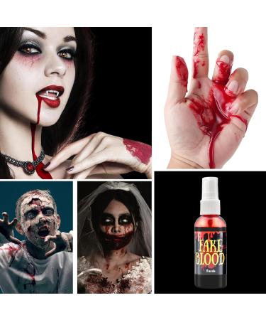 2.1oz Halloween Fake Blood Spray Realistic Washable New Fresh Blood Splatter Liquid Blood for Zombie Vampire Monster SFX Makeup Cosplay Costume Accessories Stage Party Supplies - Buy Online on GoSupps.com