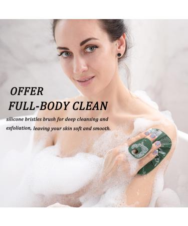 Buy Hieerbus Silicone Body Brush - Deep Cleaning & Massage for All Skin Types | Hygienic Bathing Brush for Men & Babies | Army Green - Buy Online on GoSupps.com