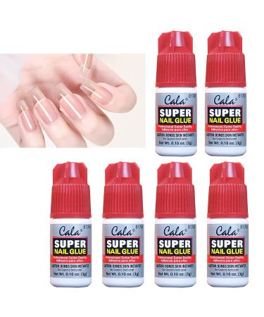 Cala Super Nail Glue Professional Salon Quality | Quick and Strong Nail Liquid Adhesive (6 Bottles)