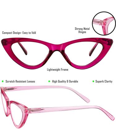 Yogo Vision Reading Glasses 5 Pk Readers for Women Cateye Eyeglasses and Light Spring Hinge Frame +2.75 Set of 5: Black  Grey  Pink. Hot Pink  Brown Havana 2.75 x - Buy Online on GoSupps.com