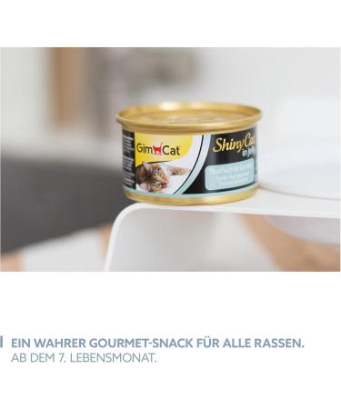 Gimcat Shinycat in Jelly Thuna with Shrimp - Premium Wet Cat Food (24 x 70g) - Fish & Taurine Rich Ideal for Cats - Buy Online on GoSupps.com