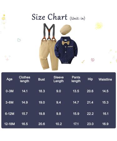 ZOEREA Baby Boy Gentleman Outfit Set | Romper Jumpsuit with Bow Tie | 12-18 Months | Dark Blue - Buy Online on GoSupps.com