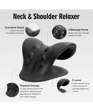 Neck Shoulder Relaxer Cervical Traction Device Arch Shaped Support Muscle Relaxing Ergonomic for Daily Use (Black) - Buy Online on GoSupps.com