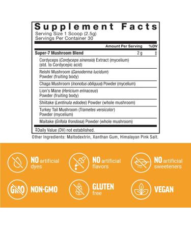 Force Factor Modern Mushrooms Powder, Mushroom Supplement to Support Energy, Focus, Immunity, & Digestion with Cordyceps, Turkey Tail, Chaga, Reishi, Lion s Mane, Shiitake, Unflavored, 30 Servings - Buy Online on GoSupps.com