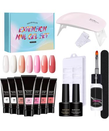  LearnLyrics Complete Nail Kit with Everything Poly Gel Nail Kit | Extension Gel Set with UV Poly Nail Kit | 7 Color Nude Thickening Solution Builder Nail Art - Buy Online on GoSupps.com