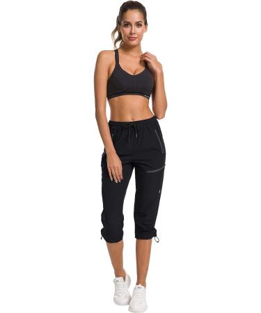 ChinFun Women's Quick Dry Cargo Capris | UPF 50+ Water-Resistant Outdoor Hiking Pants - Black (Large) - Buy Online on GoSupps.com