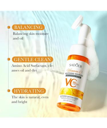Vitamin C Face Cleanser Gentle Face Cleanser For Sensitive Skin & Oily Skin Sensitive Face Wash Women & Men For Dry Skin Facial Cleanser For Blackheads Acne Dull Skin Hydrated - Buy Online on GoSupps.com