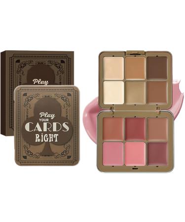 G n rique Contour Cream Blush Palette - 12 Shades Concealer Kit Long-Lasting Cream Blush Blendable Face Red Palette | Professional natural everyday makeup for women.