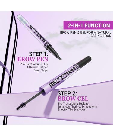 ZukZythepsor 2in1 Eyebrow Pencil Water Resistant 4 Micro Tips Realistic 3D Microblading Effect 05Black - Buy Online on GoSupps.com