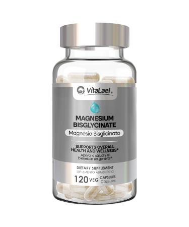 VitaLael Magnesium Bisglycinate - High Absorption Support Supplement 120 Capsules - Natural Wellness & Energy Support Formula*