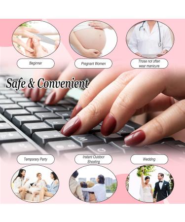 288PCS Solid Color Glossy Short Square False Press On Nails Kit with Stickers and Prep Tools - Pack 5 - Buy Online on GoSupps.com