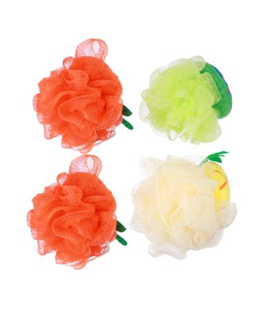 4pcs Bathroom Bath Towel Bath Mesh Shower Brush Shower Sponge Fruit Shape Bath Ball Bath Brush Shower Ball Shower Bath Ball Bath Sponge Mesh Exfoliating Brush Cartoon Bath Ball