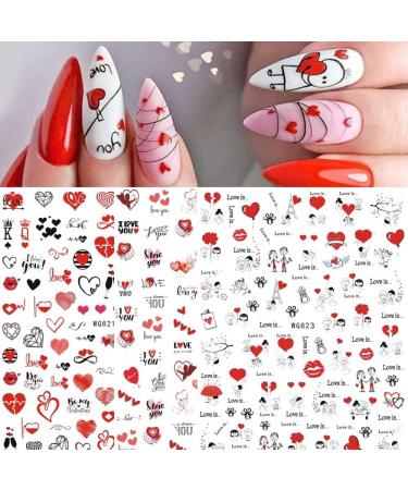Fashion Romantic Self-Adhesive Heart Love Nail Art Decorations Manicure Accessories Nail Stickers Valentine's Day Decals(4) Style4 - Buy Online on GoSupps.com