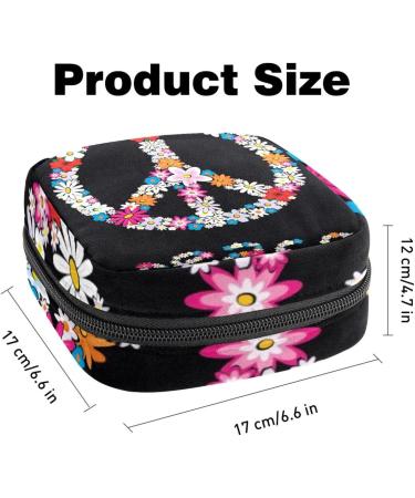 Buy No War Peace Flower Symbol Sanitary Napkins Storage Pocket | Menstruation Pad Bag & Menstrual Cup Pocket with Zipper for Teenagers & Women - Eco-Friendly & Stylish - Buy Online on GoSupps.com