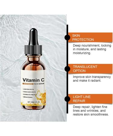 Vitamin C Face Serum Vitamin C Serum for Face Face Moisturizer for Women Vitamin C Brightening Serum Anti Wrinkle Serum Hydrating Serum Dark Spot Remover Glowing Skin Elasticity - Buy Online on GoSupps.com