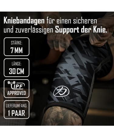 Strength Shop 7mm Neopren Kniebandage f r Damen & Herren - Camouflage IPF Wettkampf-Kniebandagen extrem rei fest & resilient ideal f r Powerlifting & Kraftsport - 1 Paar (L) - Buy Online on GoSupps.com