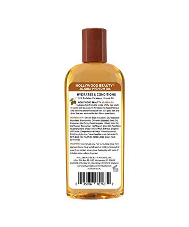 Hollywood Beauty Jojoba Hair Oil 8oz - Non-Greasy Moisturizer for Hydration Scalp Soothing & Anti-Frizz Treatment - Buy Online on GoSupps.com