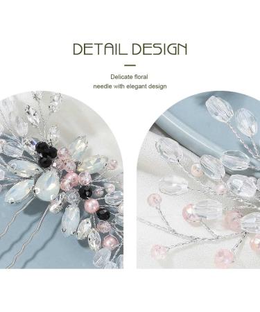 Unicra Crystal Bride Wedding Hair Pins Silver Rhinestone Clips Headpiece Bridal Hair Accessories for Women and Bridesmaid - Buy Online on GoSupps.com