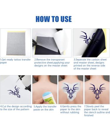 Liumate Tattoo Transfer Paper - 100 Sheets, 4 Layers, A4 Size Thermal Stencil Paper for DIY Tattooing - Buy Online on GoSupps.com