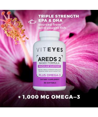 Viteyes AREDS 2 + Omega-3 Macular Health Formula Softgels | Triple Strength Eye Health Vitamin for Vision Protection | 90 Softgels - Buy Online on GoSupps.com