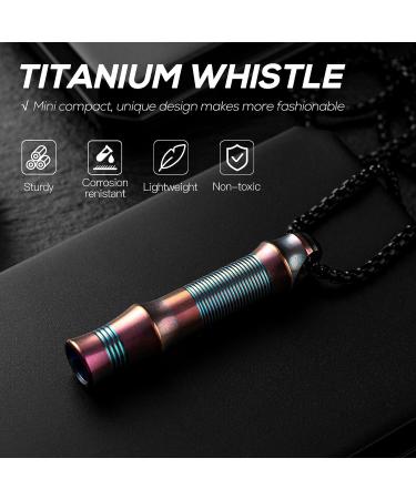 TISUR Titanium Emergency Whistle - Safety Whistles Necklace - 120db Loud Survival Whistle for Hiking, Camping, Pets - Purple Texture - Buy Online on GoSupps.com