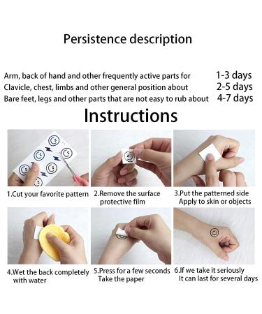 JANSONG Temporary Waterproof Body Art Tattoo Stickers - 5 Pieces of White Flowers, Snowflakes, Stars, Moon, and Butterfly Patterns - Buy Online on GoSupps.com
