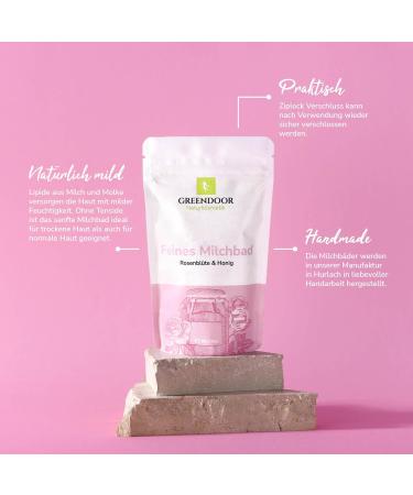 Greenendoor Milk Bath Rose Blossom Honey 200g - Natural Relaxation Bath Additive | 100% Eco-Friendly Ingredients | Perfect Gift - Buy Online on GoSupps.com