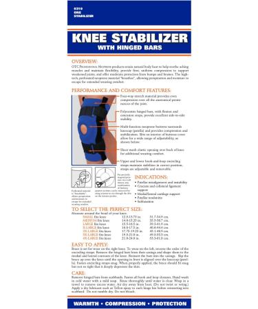 Buy OTC Knee Stabilizer with Hinged Bars - Neoprene Blue 4X-Large | Affordable International Shipping - Buy Online on GoSupps.com