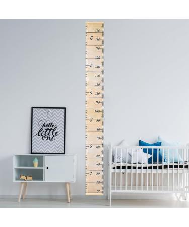 MHJY Kids Height Chart - Wooden Ruler Growth Measurement Wall Decor for Boys and Girls - 7.9'' x 79'' Canvas Height Measure Chart - Nursery Bedroom Decor - Buy Online on GoSupps.com