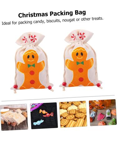 Healvian 6pcs Adorable Bags Portable Christmas Sweets Pouches Printed Draw Ginger Kids Candy Man 15x23cm Assorted Color - Buy Online on GoSupps.com