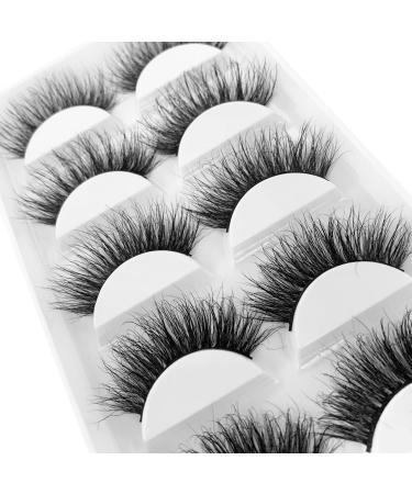 3D Mink Lashes - Dramatic Cat-Eyes Look, Natural Fluffy Volume, Long Wispy - 100% Real Siberian Mink Fur - Cruelty-Free - Reusable & Handmade - 5 Pairs (A11) - Buy Online on GoSupps.com