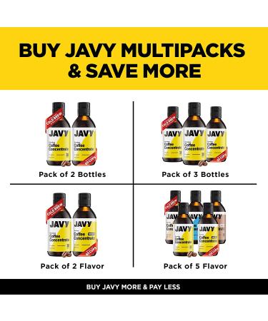 Javy Coffee Concentrate Bundle - Original + Mocha | Hot & Cold Brew Instant Coffee | 60X Caffeinated Shots - Medium Roast Arabica | Unsweetened & Sugar-Free | 2 Pack 12oz & 6oz - Buy Online on GoSupps.com