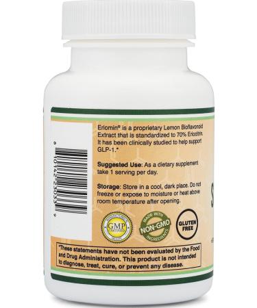 GLP-1 Supplement - Clinically Studied Bioflavonoid Extract to Help Support Natural GLP 1 Levels and Promote Gut Health (200mg 30 Servings) Std to 70% Eriocitrin and 5% Hesperidin by Double Wood - Buy Online on GoSupps.com