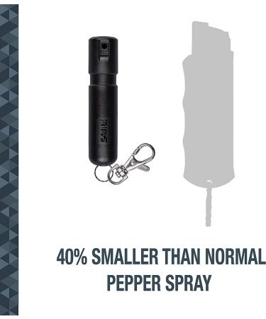 SABRE Mighty Discreet Pepper Spray - Ultra-Compact Design - 16 Bursts - 12-Foot Range - UV Marking Dye - Key Chain - Black - Buy Online on GoSupps.com