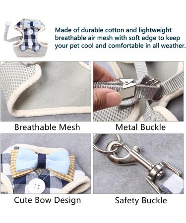 Escape-Proof Cat Kitten Harness with Leash Set Adjustable Soft Kittens Vest Walking Jacket Leash for Cats and Dogs (S) - Buy Online on GoSupps.com