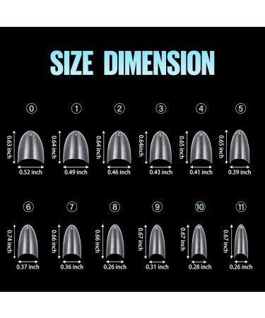 TOMICCA Short Almond Nail Tips - 360pcs Full Matte Half Cover Nails for Acrylic & Gel Extensions | DIY Nail Art Kits | 12 Sizes with Box - Buy Online on GoSupps.com