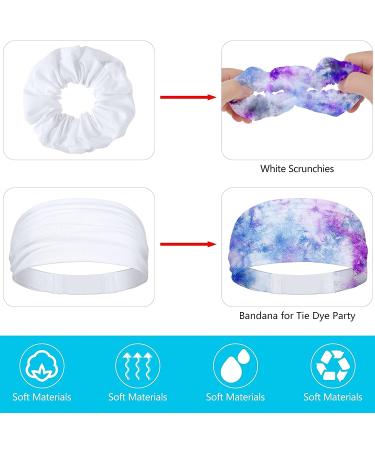17-Piece White Scrunchies & Headbands Set for Women & Girls - Hair Accessories for Tie Dye, Includes 12 Scrunchies & 4 Headbands - Buy Online on GoSupps.com