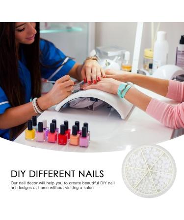 Lurrose 1 Box nail decorations Nail Art Supplies pearl nail gems Nail Art Decors flatback pearls for crafts pearl jewelry craft pearls bulk nail art gems Manicures white Stud manual 3d abs - Buy Online on GoSupps.com