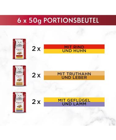 Gourmet Purina Mon Petit Duetto Intense Wet Cat Food - Variety Mix Pack of 8 (6 Bags x 50g) - Premium International Shipping - Buy Online on GoSupps.com