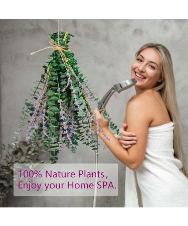 80 Pcs Mix Dried Eucalyptus & Lavender Flower Bundles for Shower - 100% Natural | Fresh Eucalyptus Leaves Stems | Hanging Shower Plant, Home Spa Decor - Buy Online on GoSupps.com