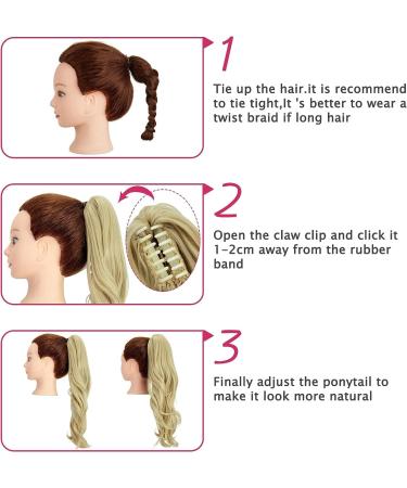 FXYTK Claw Clip Ponytail Hair Extension 18 Inch Curly Sandy Blonde Mix Bleach Blonde - Buy Online on GoSupps.com