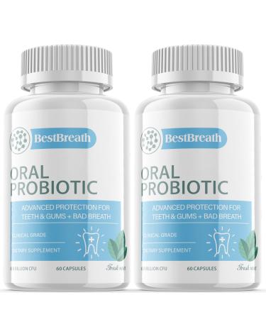 Best Breath Oral Probiotic Advanced Protection for Teeth Gums and Bad Breath - Best Breathe Probiotic Supplement Pills for Healthier Teeth and Gums (2 Pack)