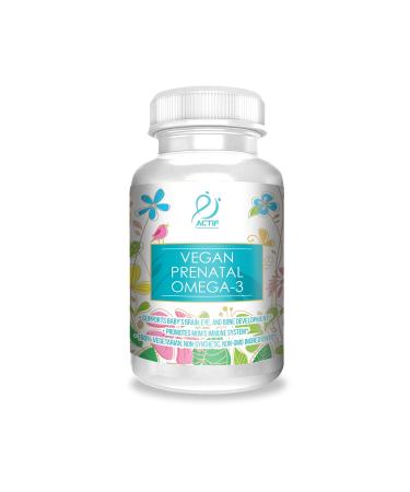 Actif Organic Vegan Prenatal Omega-3 with High Strength Algae Oil Formula 100% Natural Gluten-Free Non-GMO 90 Count 120