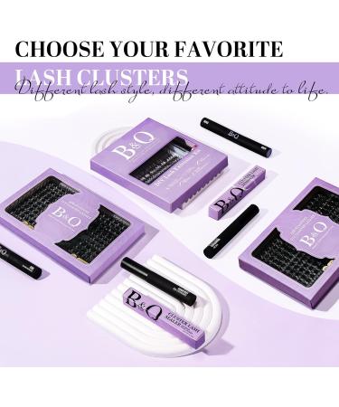 Lash Clusters 208 PCS Individual Eyelash Extensions D Curl Volume Wispy Soft Comfortable Band False Lashes B02+B07 - DIY Lash Kit 8-16mm (Pack of 1) - Buy Online on GoSupps.com